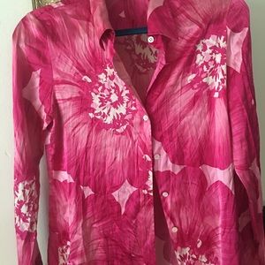 Theory silk blouse L beautiful